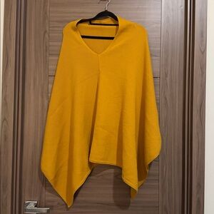 Women's Mustard Yellow Sweater Poncho